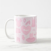 Mug Boug de vêtements de ballet - Arrière - plan rose (Gauche)