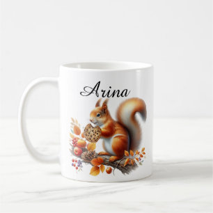 Mug Boug d'écureuil adorable personnalisé manger un bi