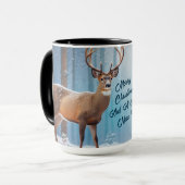 Mug Boug Deer & Doe De Noël Dans Une Forêt Neige (Devant gauche)