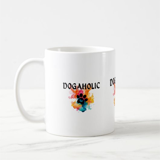 Mug Boug Empreinte de patte Aquarelle - Cadeau Amoureu (Gauche)