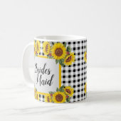 Mug Boug En vichy et tournesols de domestiques (Devant gauche)
