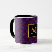Mug Boug Floral De Luxe Monogrammé Violet (Devant gauche)