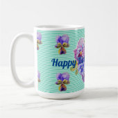 Mug Boug floral Shabby Chic Turquoise Aqua Pansy (Gauche)