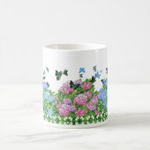 Mug Boug Hydrangées et papillons rose, bleu, vert (Centre)