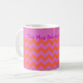 Mug Boug, magenta et Chevrons orange personnalisés (Devant gauche)