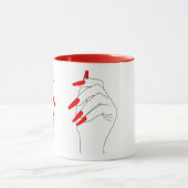 Mug Boug mains avec ongles acryliques rouges (Centre)