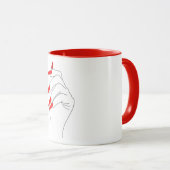 Mug Boug mains avec ongles acryliques rouges (Devant droit)