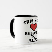 Mug Boug personnalisé "Cette Maman Appartient À" - Mo  (Devant gauche)