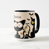 Mug Boug personnalisé - Chats noirs Éffrayants (Devant droit)