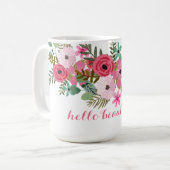 Mug Boug personnalisé floral moderne Hello Beautity (Devant gauche)
