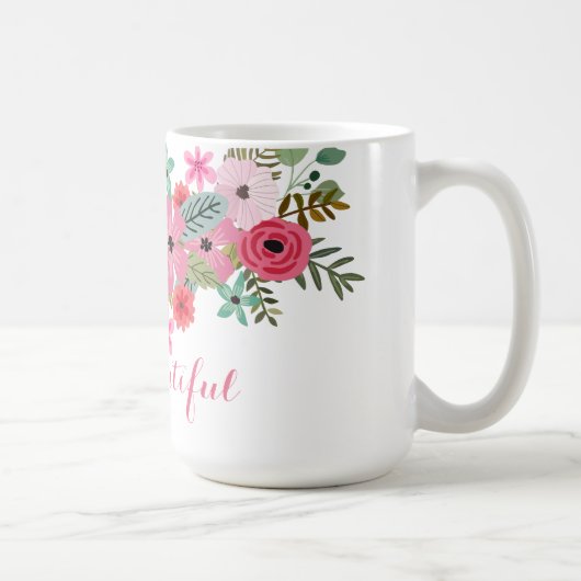 Mug Boug personnalisé floral moderne Hello Beautity (Droite)