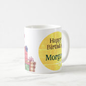 Mug Boug personnalisé Joyeux anniversaire Aquarelle ca (Devant droit)