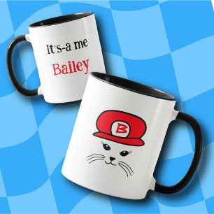 Mug Boug petit chat Casquette rouge personnalisable