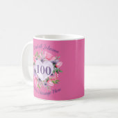 Mug Boug rose floral 100e anniversaire pour femmes (Devant gauche)