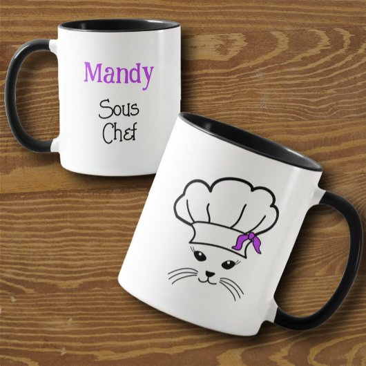 Mug Boug sous chef petit chat personnalisable