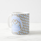 Mug Boug Tiara Bleu et Or Personnalisable (Devant gauche)