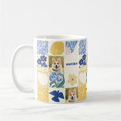 Mug Boug Visage de chien unique Floral bleu (Gauche)