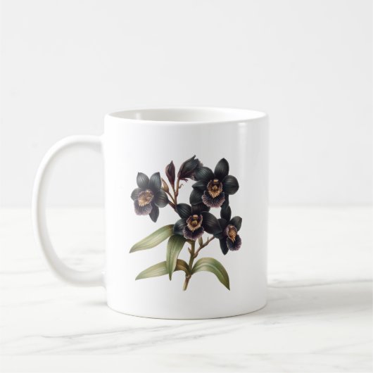 Mug Bouge à café classique à orchidées noires (Gauche)