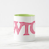 Mug Bouge à café Ringer, Épouse galloise, En vichy rou (Centre)