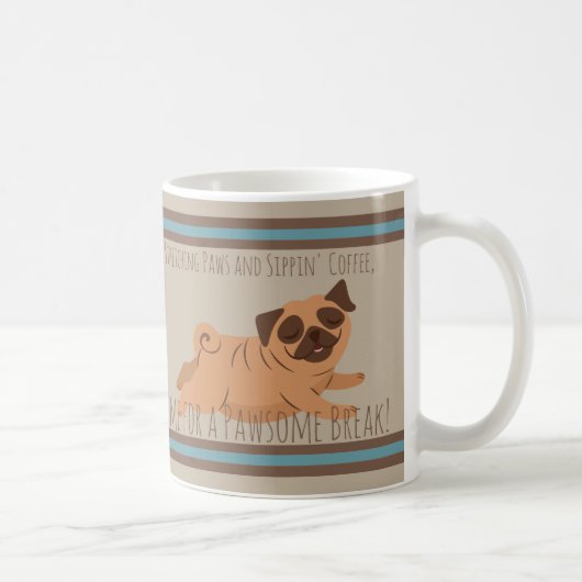 Mug Bouge De Café Adorable Avec Carlin (Droite)
