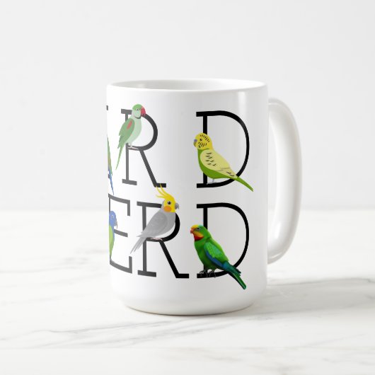 Mug Bouge de café aux perroquets Nerd (Devant droit)