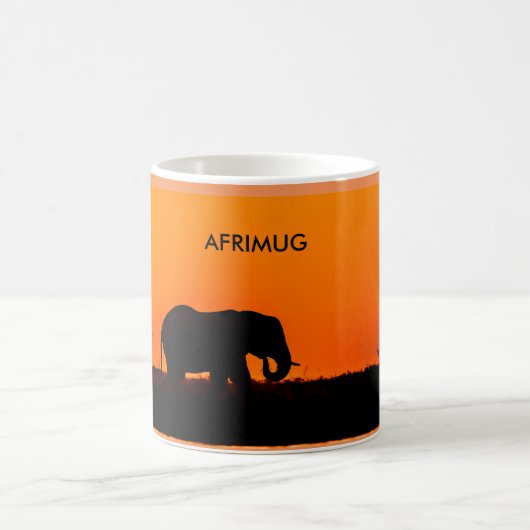 Mug Bouge de café avec silhouette d'éléphant (Centre)