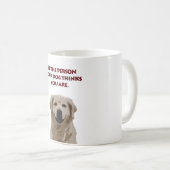 Mug Bouge de café blanc Golden Retriever avec citation (Devant droit)