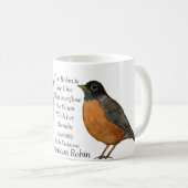 Mug Bouge de café blanc Red Robin Bird (Devant droit)