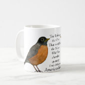 Mug Bouge de café blanc Red Robin Bird (Devant gauche)