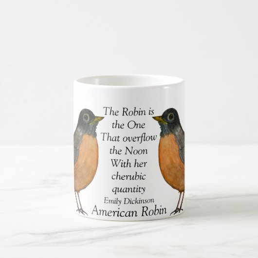 Mug Bouge de café blanc Red Robin Bird (Centre)
