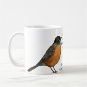 Mug Bouge de café blanc Red Robin Bird (Gauche)