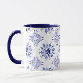 Mug Bouge de café floral Inky | Indigo et White (Gauche)