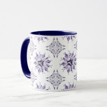 Bouge de café floral Inky | Lilac violet et blanc