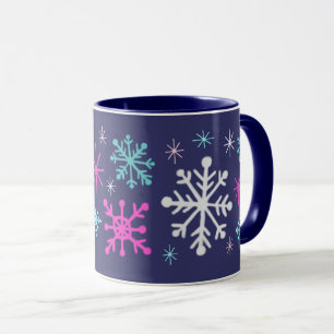 Mug Bouge de café Retro Snowflakes