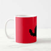 Mug Bouge de café rouge de chat noir 8 bits (Gauche)