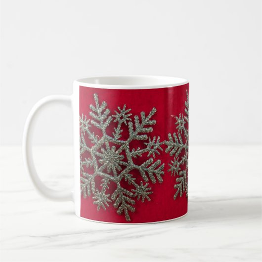 Mug Bouge de café Snowflakes en argent (Gauche)