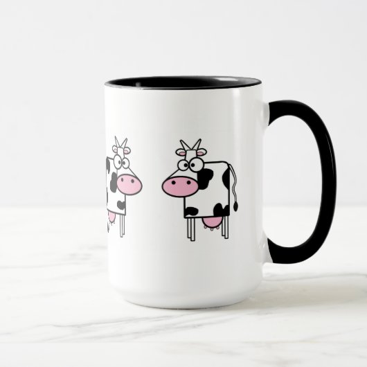 Mug Bouge de caricature de vache mignonne (Droite)