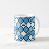 Mug Bouge de carreaux de curling - Bleu/Blanc (Devant droit)