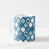 Mug Bouge de carreaux de curling - Bleu/Blanc (Devant gauche)