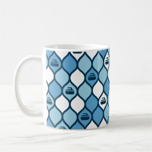 Mug Bouge de carreaux de curling - Bleu/Blanc