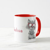 Mug Bouge de lecture de chat mignonne personnalisée av (Devant droit)