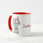 Mug Bouge de lecture de chat mignonne personnalisée av (Devant gauche)