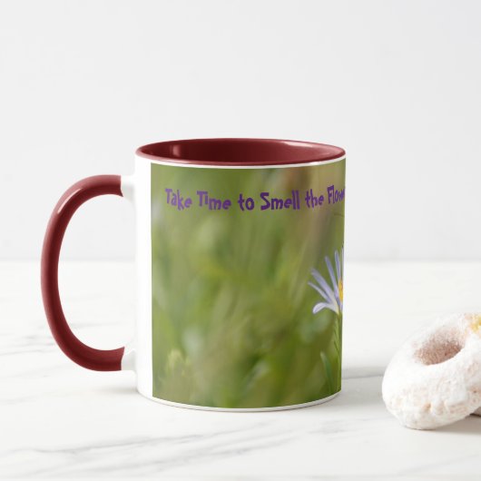 Mug Bouge de papillons, prendre le temps d'sentir les  (Avec donut)