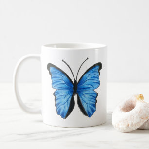 Mug Bouge de thé à papillon bleu