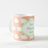Mug Bouge en latte de lapin blanc personnalisé (Devant gauche)