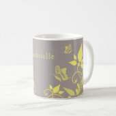 Mug Bouge florale à papillon jaune (Devant droit)