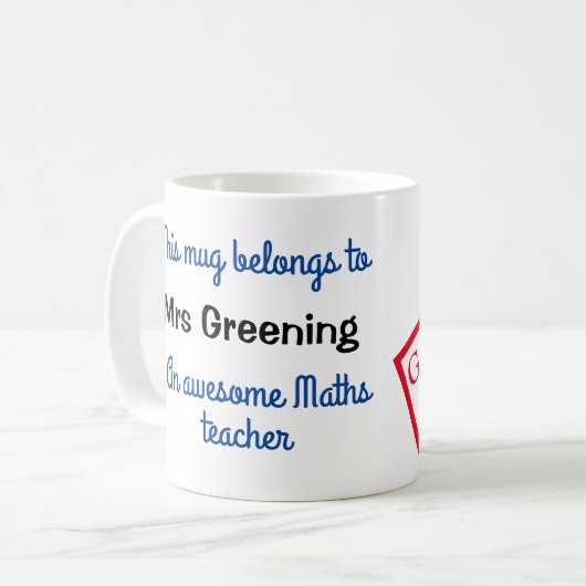 Mug Bouge pour enseignants, Cadeau pour enseignant ou  (Devant gauche)
