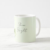 Mug Bougie Blanche Ruban Menthe Brille Clair (Devant droit)