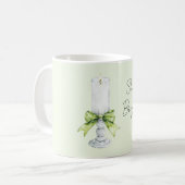 Mug Bougie Blanche Ruban Menthe Brille Clair (Devant gauche)