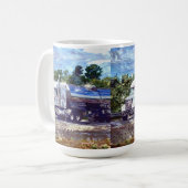 MUG BOUGIE DE BOISSONS DE TRUCKER DE CARBURANT BLANC (Devant gauche)